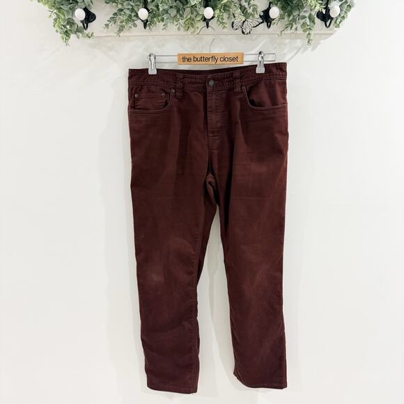 Prana Other - Prana Men’s Slim Fit Burgundy Jeans Pants Size 34x30 24747